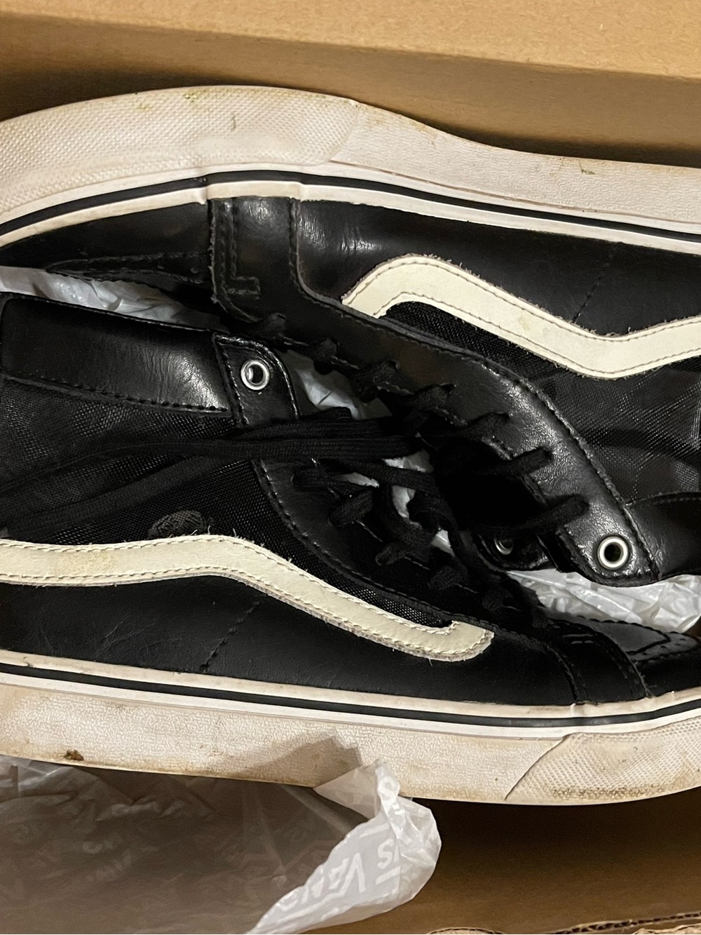 Vans Black and White Low-Top Skate Sneakers